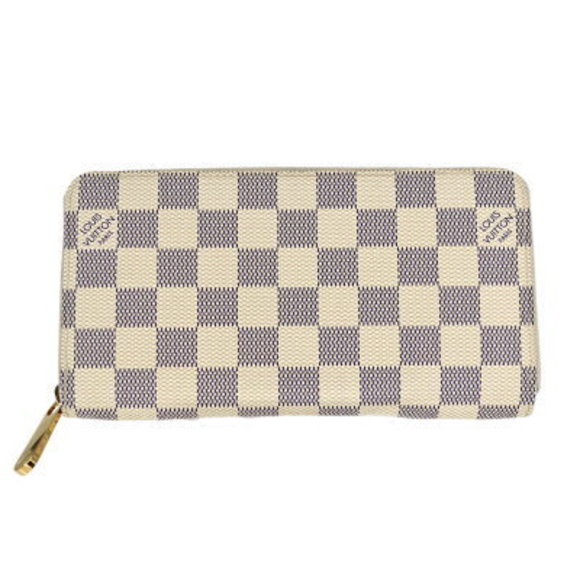 Louis Vuitton Zippy Wallet Leather Damier Azur White - Picture 1 of 6